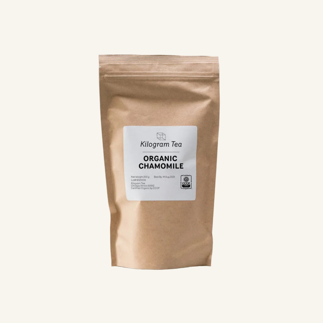 Bag of Organic Chamomile Loose Leaf Tea from Cultivar Coffee Roasting Co.